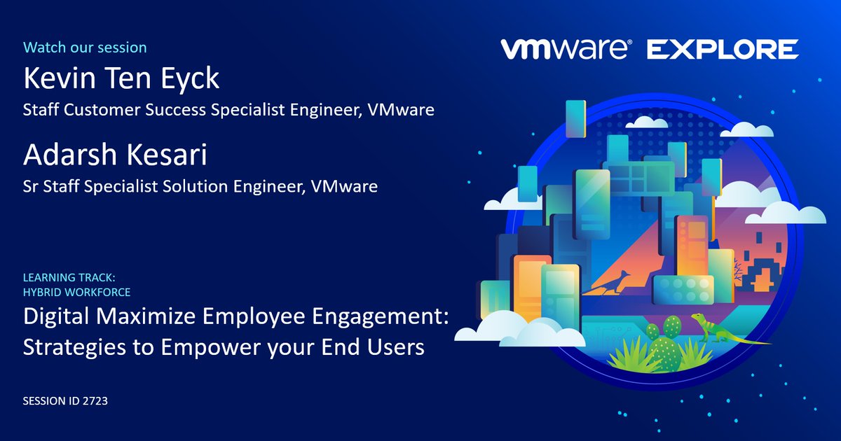 WorkspaceONE's tweet photo. How do you maximize employee engagement to empower end users? 🤔

Join @AdarshKesari and @t4ckevint at @VMwareExplore Las Vegas next week to discover key strategies to improve the employee lifecycle. Get the details: https://t.co/0VeNlQjXLP https://t.co/PD3CIaH2iH