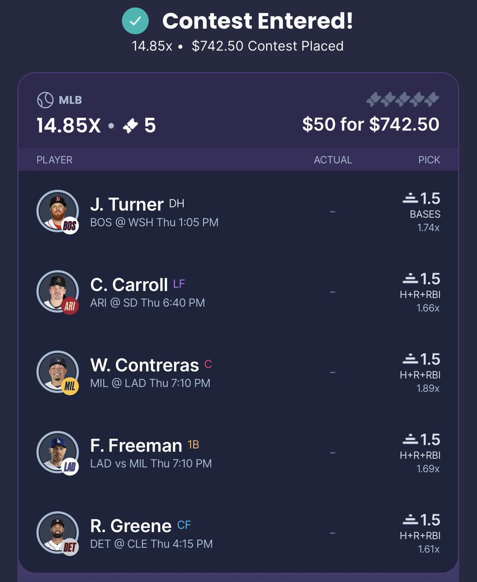 parlay_bae's tweet photo. Off by 1 Yesterday, redoing the Giveaway‼️ $100, Retweet to Enter ‼️

Todays @SleeperPicksHQ for MLB! I love using this app, you can bet on live props and 100x your money! 🤑⚾️🔥

Use my code “ParlayBae” or the link below for up to $100 bonus when you sign up!

https://t.co/CuRWf5ynCZ