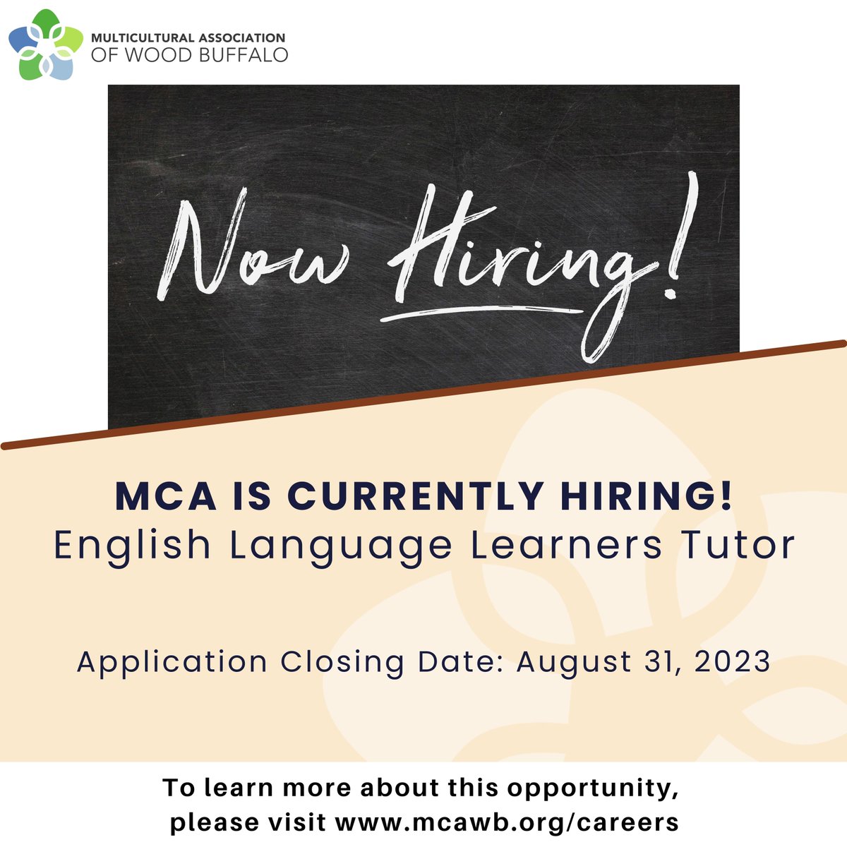 MCA is currently hiring! Visit mcawb.org/careers for more details