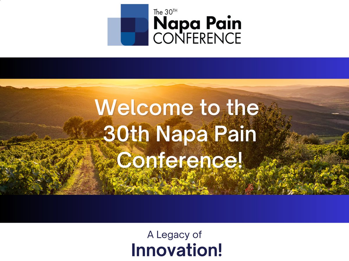 Neurovations's tweet image. The 30th Napa Pain Conference begins tomorrow. We cannot wait to welcome old friends and new! Check out the all-star faculty : napapainconference.com/2023-faculty/ #NPC30
Don’t miss the opening session of the 30th Napa Pain Conference. It will be filled with surprises! #NPC30