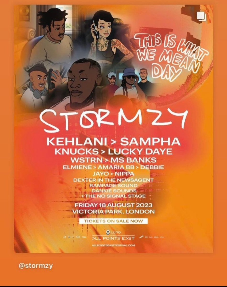 4PLAYSOUND's tweet photo. Selling 2 x general admission tier 1  tickets for All Points East festival Stormzy: this is what I mean day below. Friday 18th August AXS transfer DM for details 
I am open to offers

#stormzy #sampha #msbanks #luckydaye #kehlani #allpointseast #thisiswhatimeanday #ape 

#stormzy https://t.co/iHHvYFYYI0
