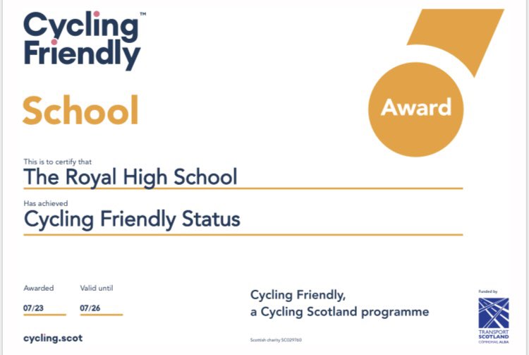 rhs_hwb's tweet photo. We’re so happy to have been awarded #CyclingFriendly by @CyclingScotland for our commitment to getting more people on their bikes.
https://t.co/YD6fPSXpnh https://t.co/4jOnRCuZ0P