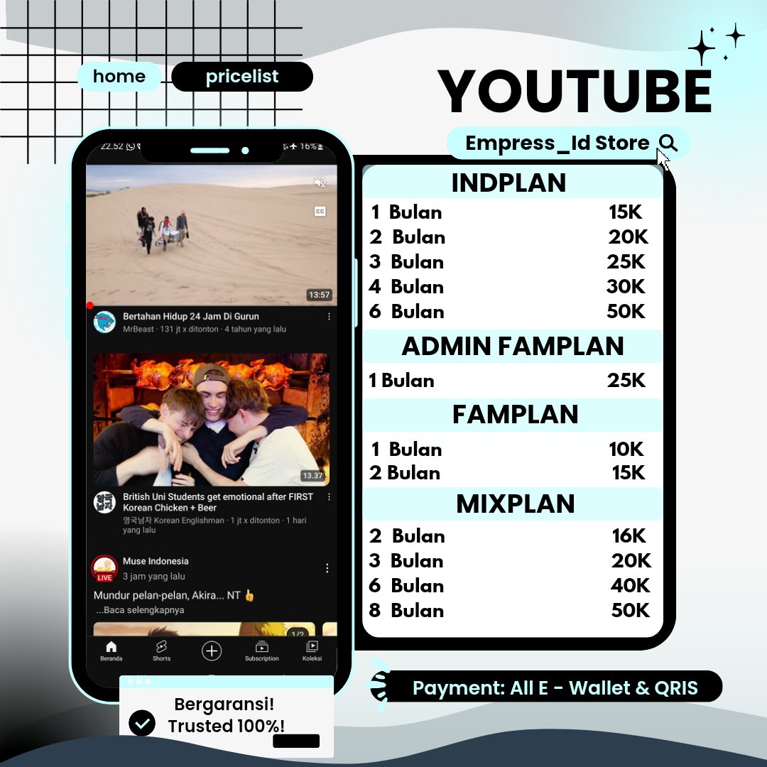 ligthyly's tweet image. Hai kak! Bisa dicek dulu Pricelist Youtube nya♡

If you interested, you can Hit Me Up :
bit.ly/WA_Empress