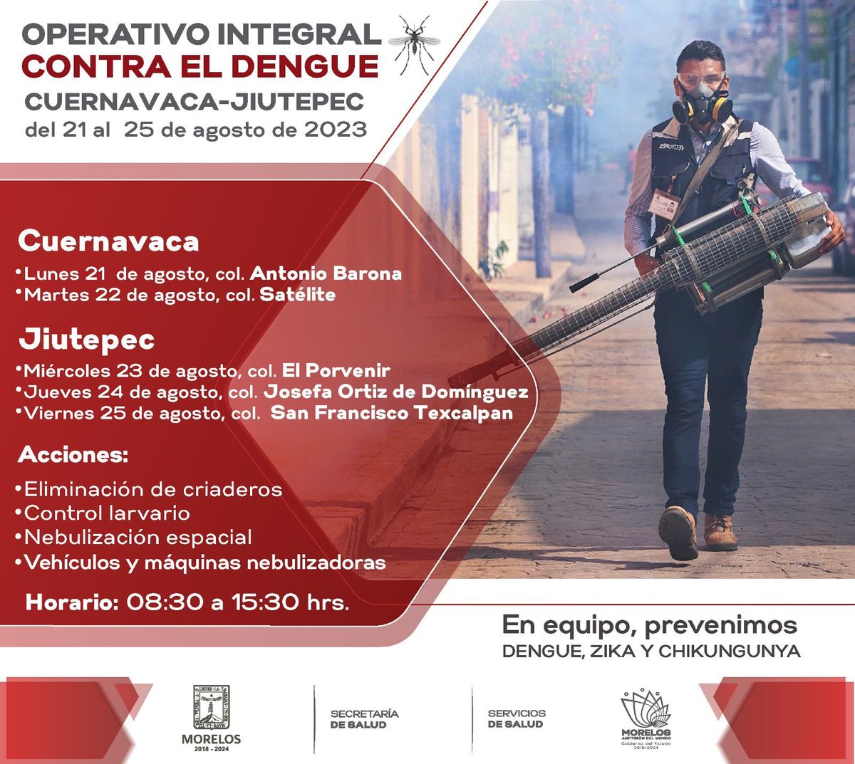 ZonaCNoticias's tweet photo. Activa gobierno de Morelos operativo integral contra el dengue en Cuernavaca y Jiutepec https://t.co/befVlrfHd2 https://t.co/CLtbHuJfrk