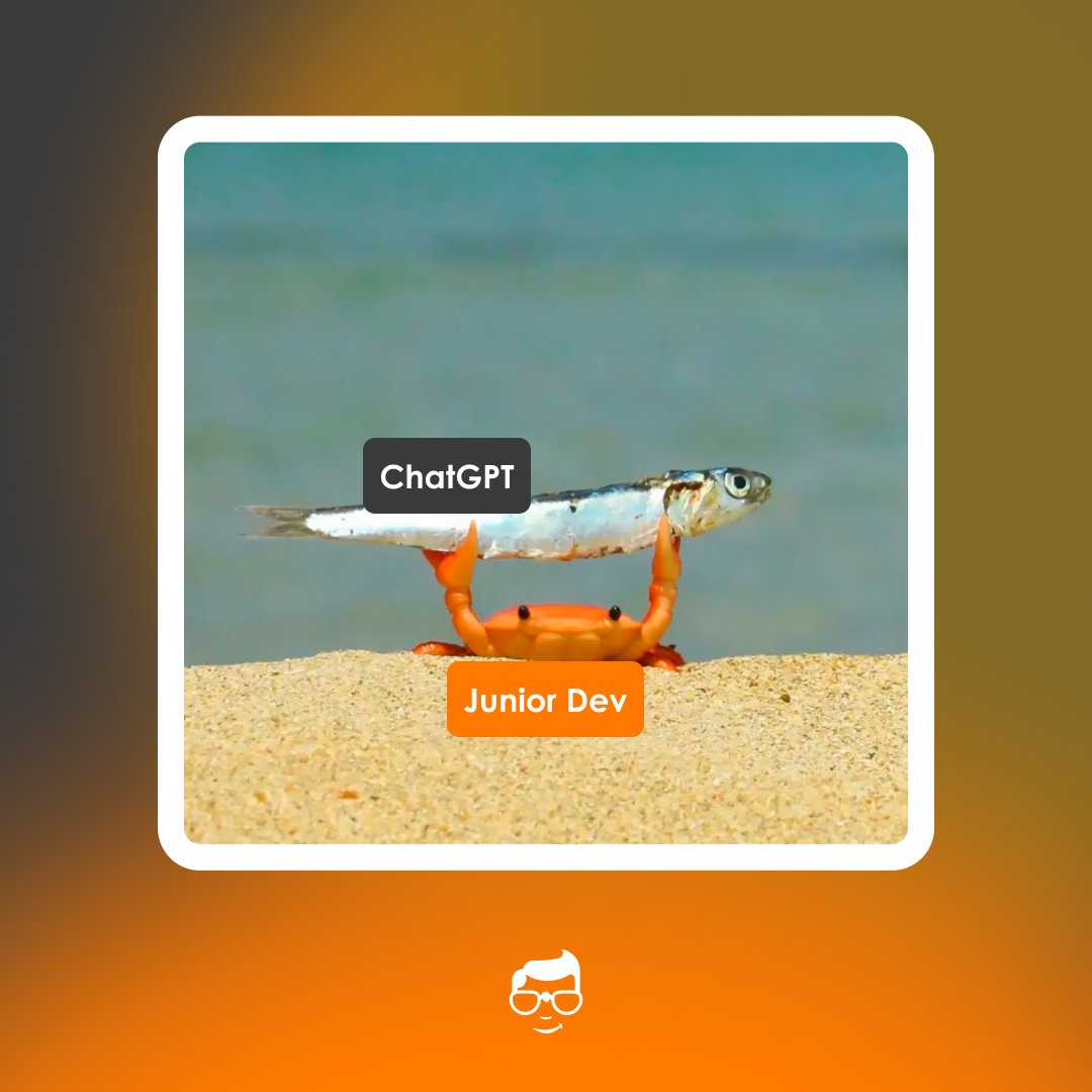getnerdify's tweet photo. Junior Devs' secret weapon: ChatGPT for coding, not chatting! 🫣

#GetNerdify #Nerdify #Webdevelopment #Programming #Coding #Website https://t.co/EpW0s4hbVm
