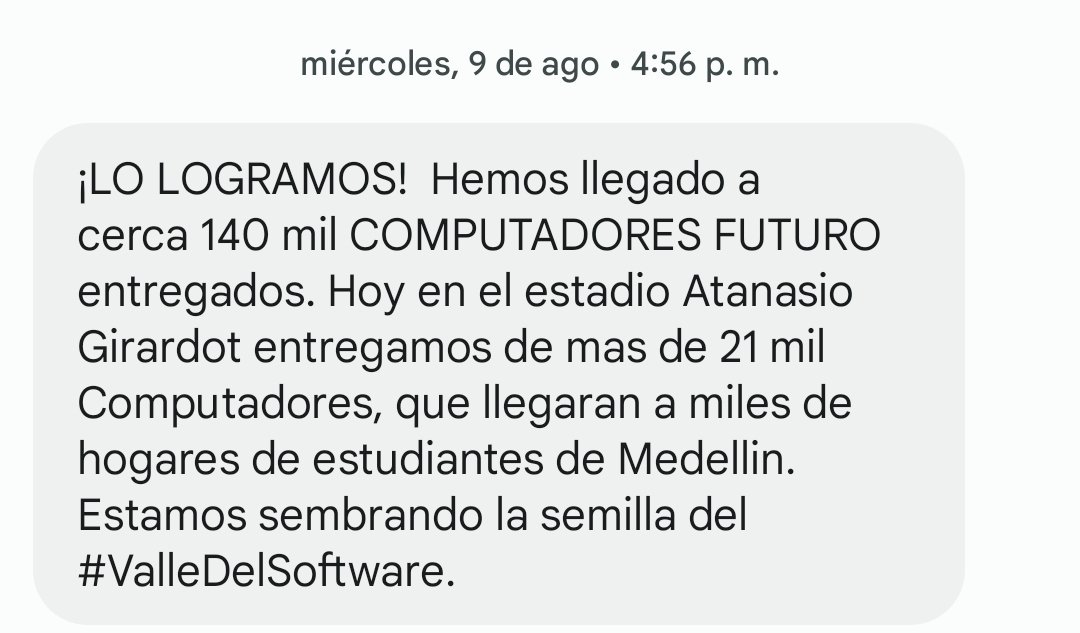 mdeesdetodos's tweet image. @AlcaldiadeMed no hemos dado datos ni hemos autorizado para que nos lleguen mensajes de texto contándonos la gestión del gobierno local. En un #ValleDelSoftware se debe respetar la ley sobre el manejo de datos. @VeeduriaMedell @reddeveedurias atento por favor