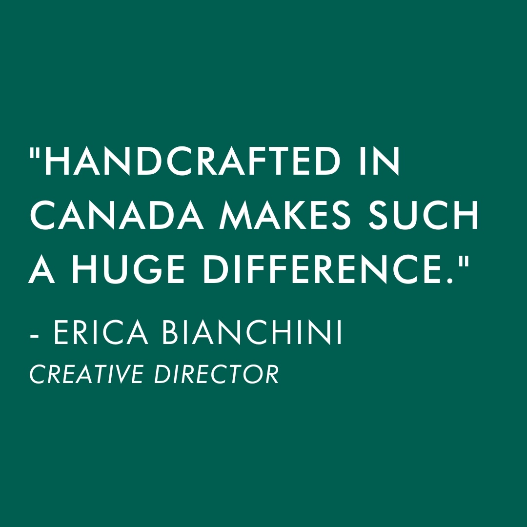 A message from our Creative Director, Erica Bianchini. Erica tirelessly designs all of our handcrafted, ethically-sourced jewelry in our Montreal Maison.