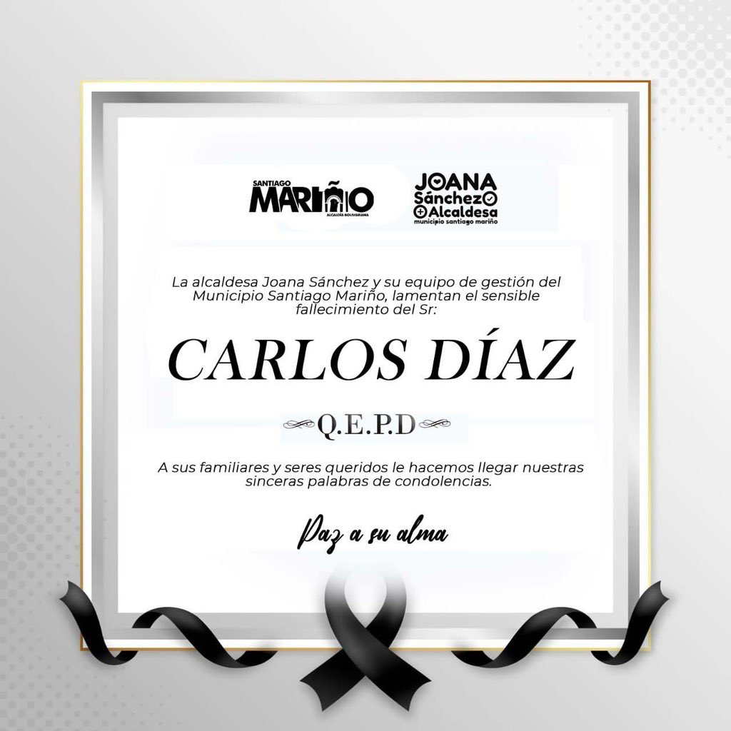 #17Ago Lamentamos la partida física del joven Yohan López de 25 años y del Sr. Carlos Díaz de 60 años quienes fallecieron la noche del #16Ago en la Av. Intercomunal Santiago Mariño debido a las fuertes precipitaciones #VenezuelaEcológica