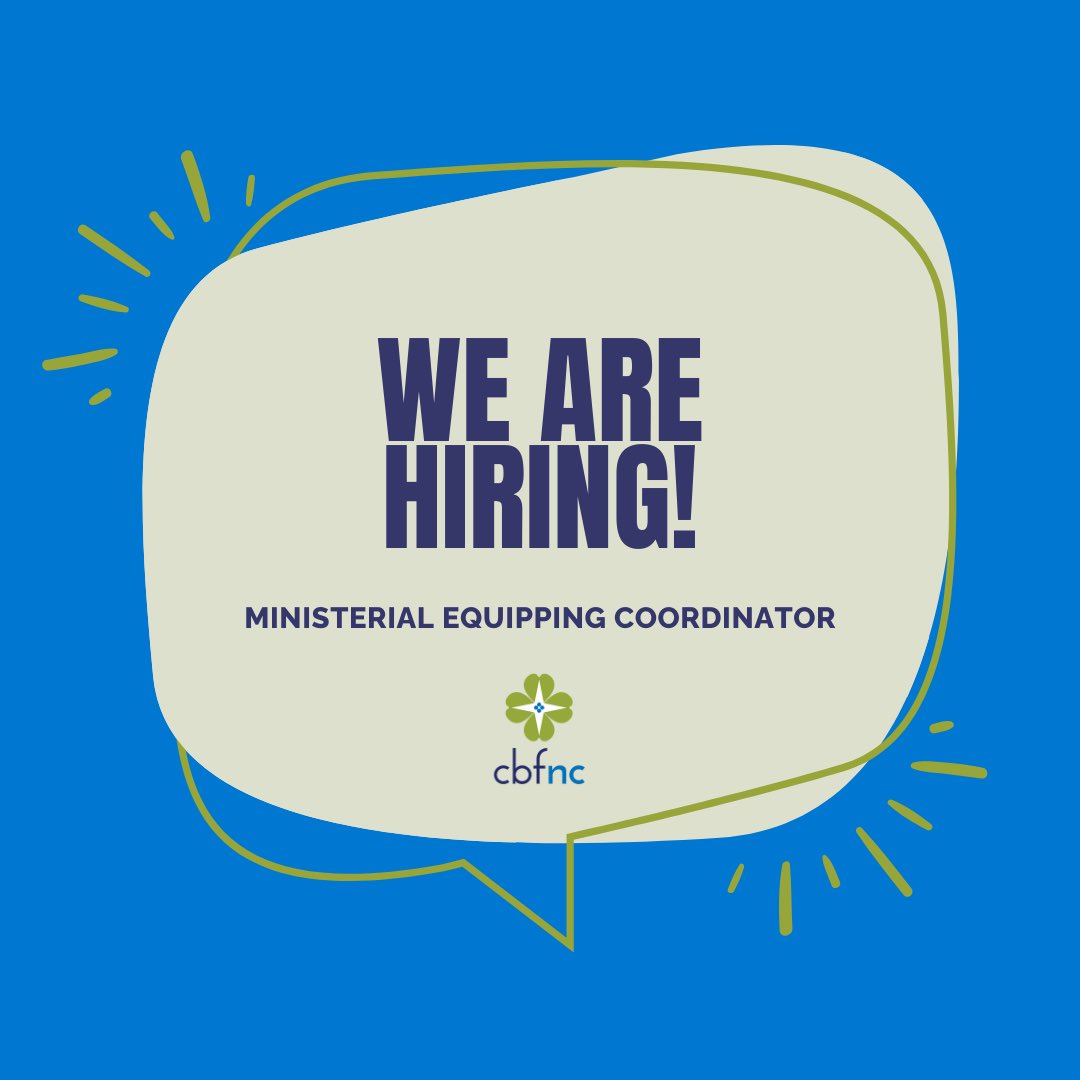 cbfnc's tweet photo. Join our team!
CBFNC seeks a full-time Ministerial Equipping Coordinator (MEC) to coordinate its ministries to equip and support clergy. Learn More: https://t.co/nWYyHt69th https://t.co/HmJDAfvpca
