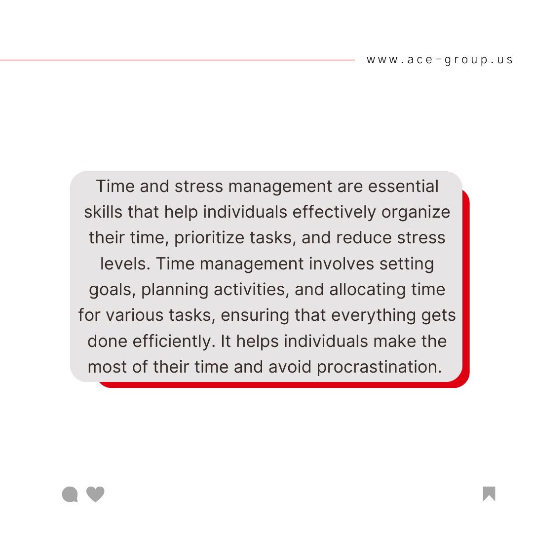 acegroup_us's tweet photo. Discover the keys to a balanced and fulfilling life!⏳

#timemanagement #stressmanagement #timeandstressmanagement #softskills #ACE #corporatetraining #consulting #training https://t.co/QrRjir83li