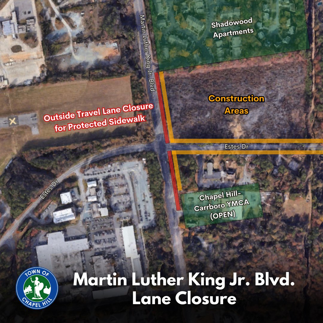 Next week, two separate and significant road projects are scheduled to begin:

· A six-month road closure on E. Rosemary Street near Columbia Street

· A three-month northbound lane closure on Martin Luther King Jr. Boulevard near Estes Drive

MORE: ecs.page.link/MPBim
