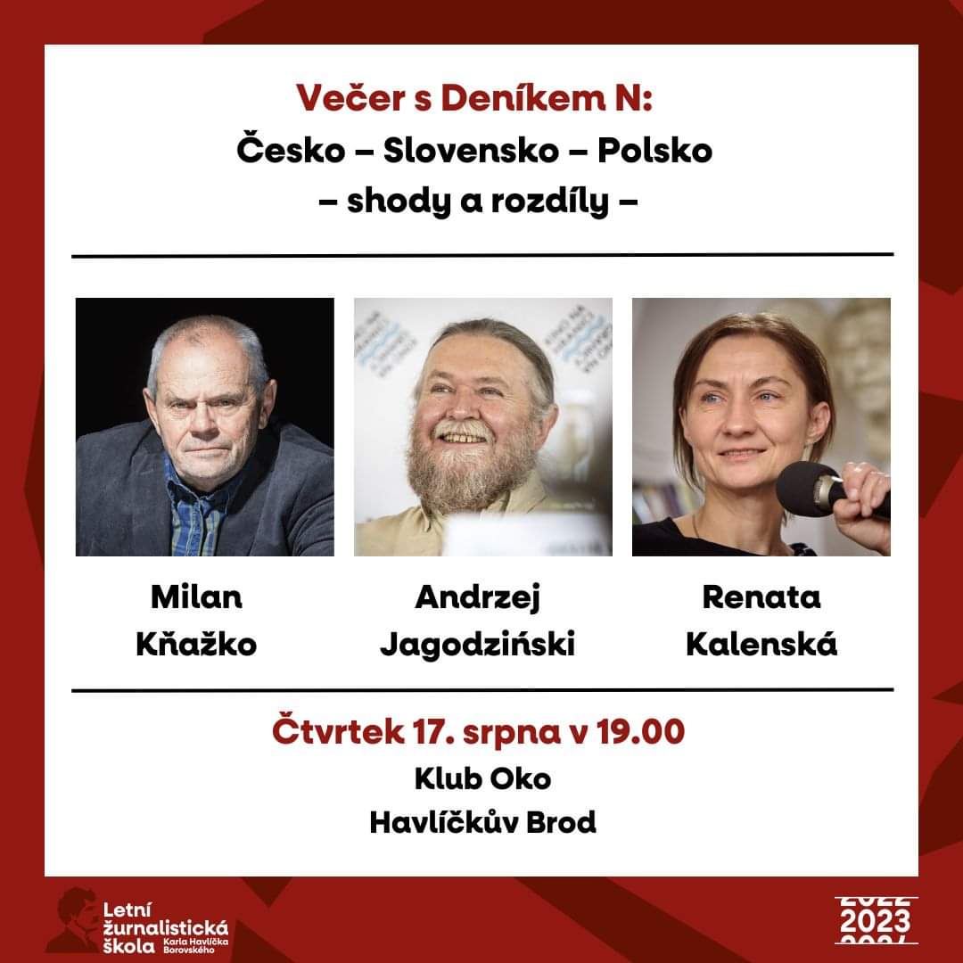 Večer s <a href="/enkocz/">Deník N</a> o shodách a rozdílech mezi Českem, Slovenskem a Polskem. 🎤 Milan Kňažko byl slovenským ministrem zahraniční i kultury. Andrzej Jagodziński je bývalým ředitelem Polského institutu v Praze a v Bratislavě. Moderuje Renata Kalenská 👇 🇨🇿🇸🇰🇵🇱 youtube.com/live/tDplA2XqJ…