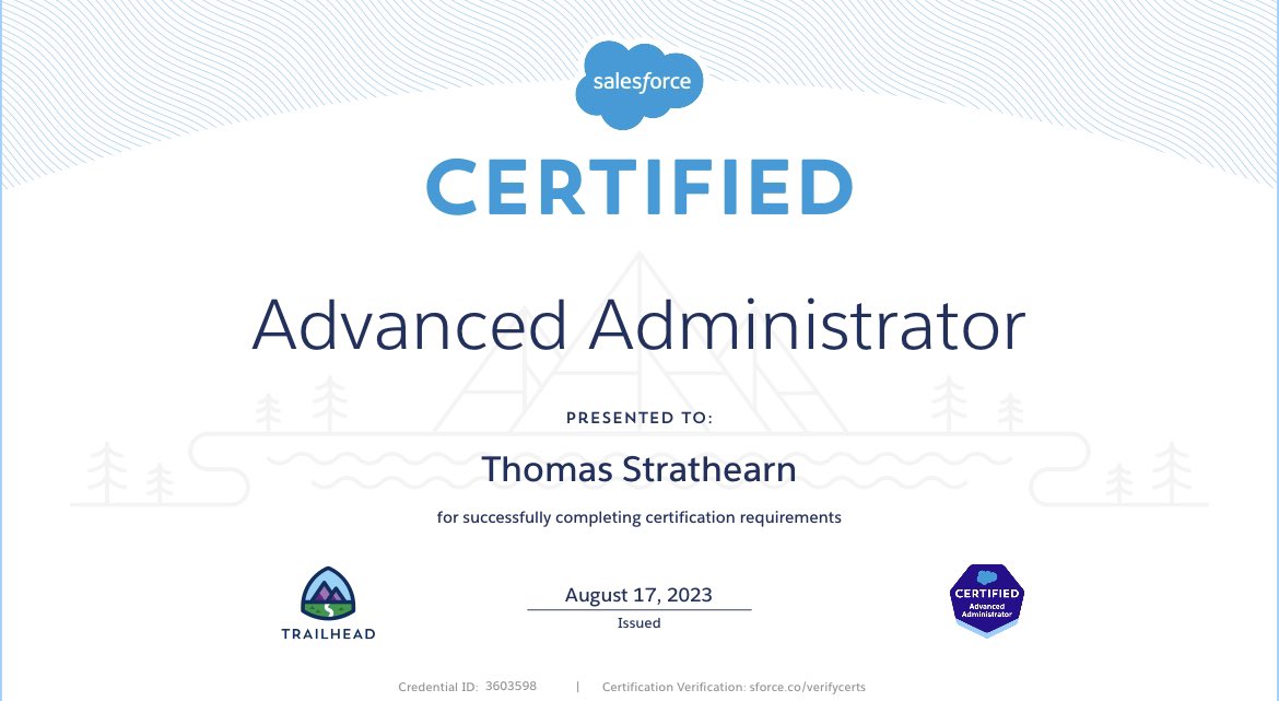 Passed this inbetween client calls today
#salesforce Advanced Administrator 🫡🥳 <a href="/SalesforceMil/">The Salesforce Military community</a> #globant