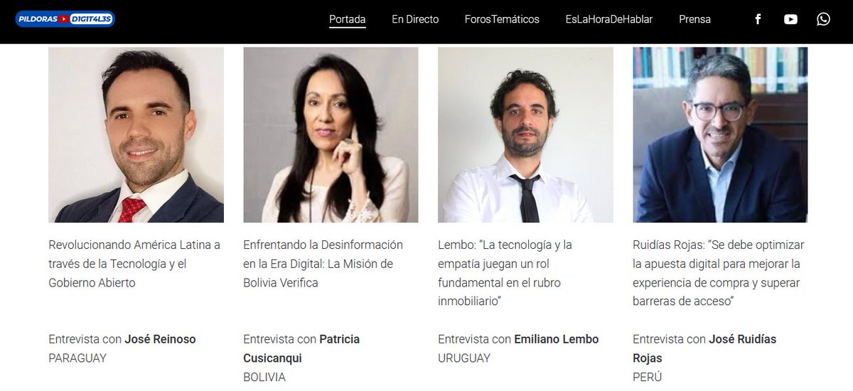 ConVmro's tweet photo. Esto es #LoMasReciente en 💊 #PildorasDigitales
En las últimas semanas hemos dialogado con referentes de 🇵🇪 José Ruidías 🇺🇾 .@elembogimenez 🇧🇴 .@PCusicanqui y 🇵🇾 .@JoseReinosoPy
La Dosis Justa de Información y Análisis
Conoce + https://t.co/SRSyykFBo7 https://t.co/hmwwXJBBu9