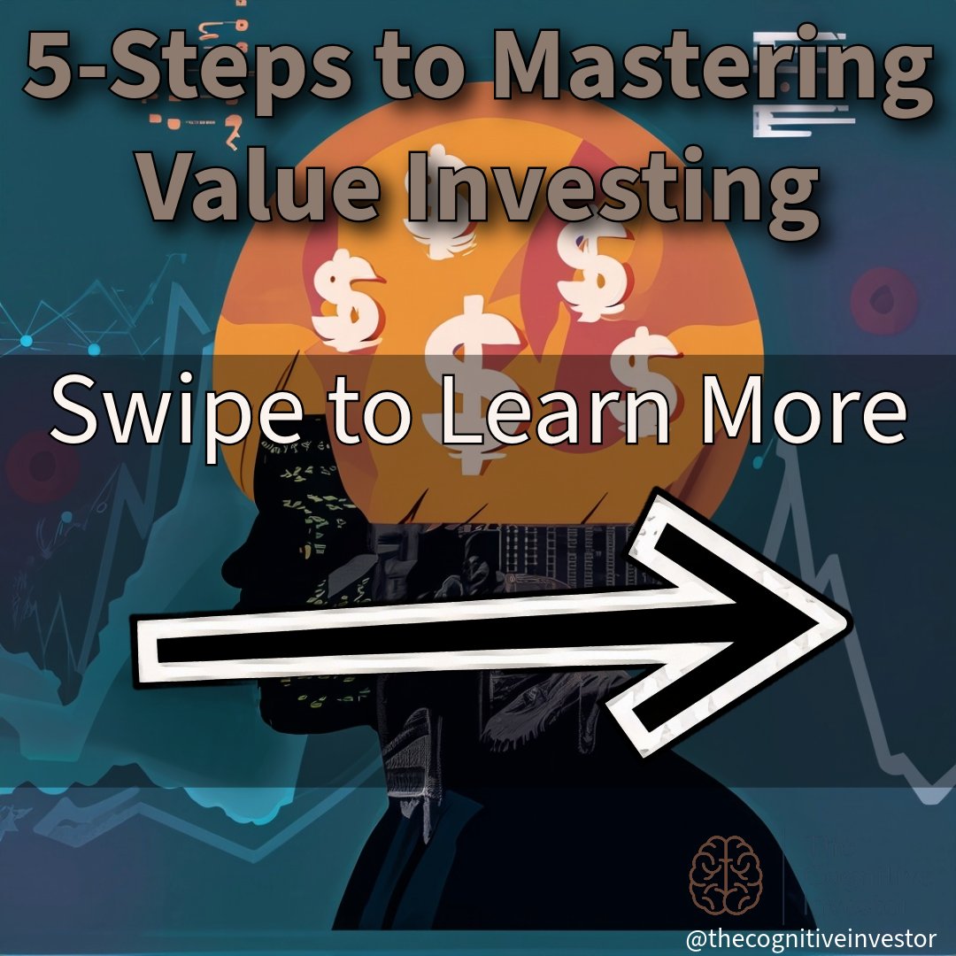 TheCogInvestor's tweet photo. Mastering Value Investing: A 5-Step Journey to Financial Wisdom! 

Step 1: Understanding Value Investing
Step 2: Conducting In-Depth Research
Step 3: Embracing Patience and Long-Term Perspective
Step 4: Applying Risk Management
Step 5: Aligning Investments with Principles https://t.co/7lQrei4O8Q