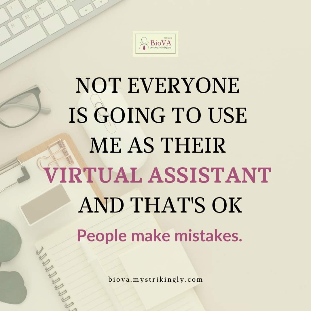 VABiofel's tweet photo. Not everyone will use me as their 👩‍💻 𝐕𝐢𝐫𝐭𝐮𝐚𝐥 𝐀𝐬𝐬𝐢𝐬𝐭𝐚𝐧𝐭 and that's okay. People make mistakes.

𝐖𝐞 𝐚𝐥𝐥 𝐦𝐚𝐤𝐞 𝐦𝐢𝐬𝐭𝐚𝐤𝐞𝐬 𝐨𝐧𝐜𝐞 𝐢𝐧 𝐚 𝐰𝐡𝐢𝐥𝐞. 😜
.
.
.
.
.
.
.
.

#biova #virtualassistance #digitalmarketerlife #vameme #wfhmoms #wfhjobs https://t.co/bEczHDjNkq