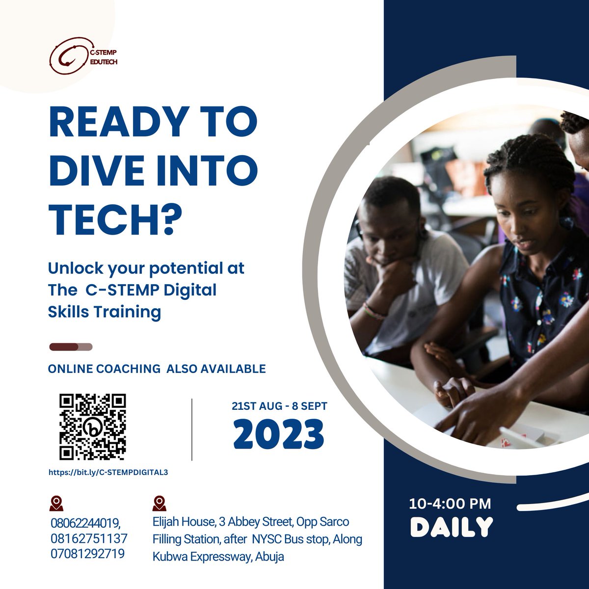 cstempng's tweet photo. Join us from Aug 21
Register at https://t.co/Ce7pqgwpUb
#CSTEMPDIGITAL3 #DigitalSkillsTraining #ComputerAppreciation #GraphicsDesign #WebsiteDesign #21stCenturySkills #BeginnersProficiency #DiscountedCourses https://t.co/jW550qW9Tp