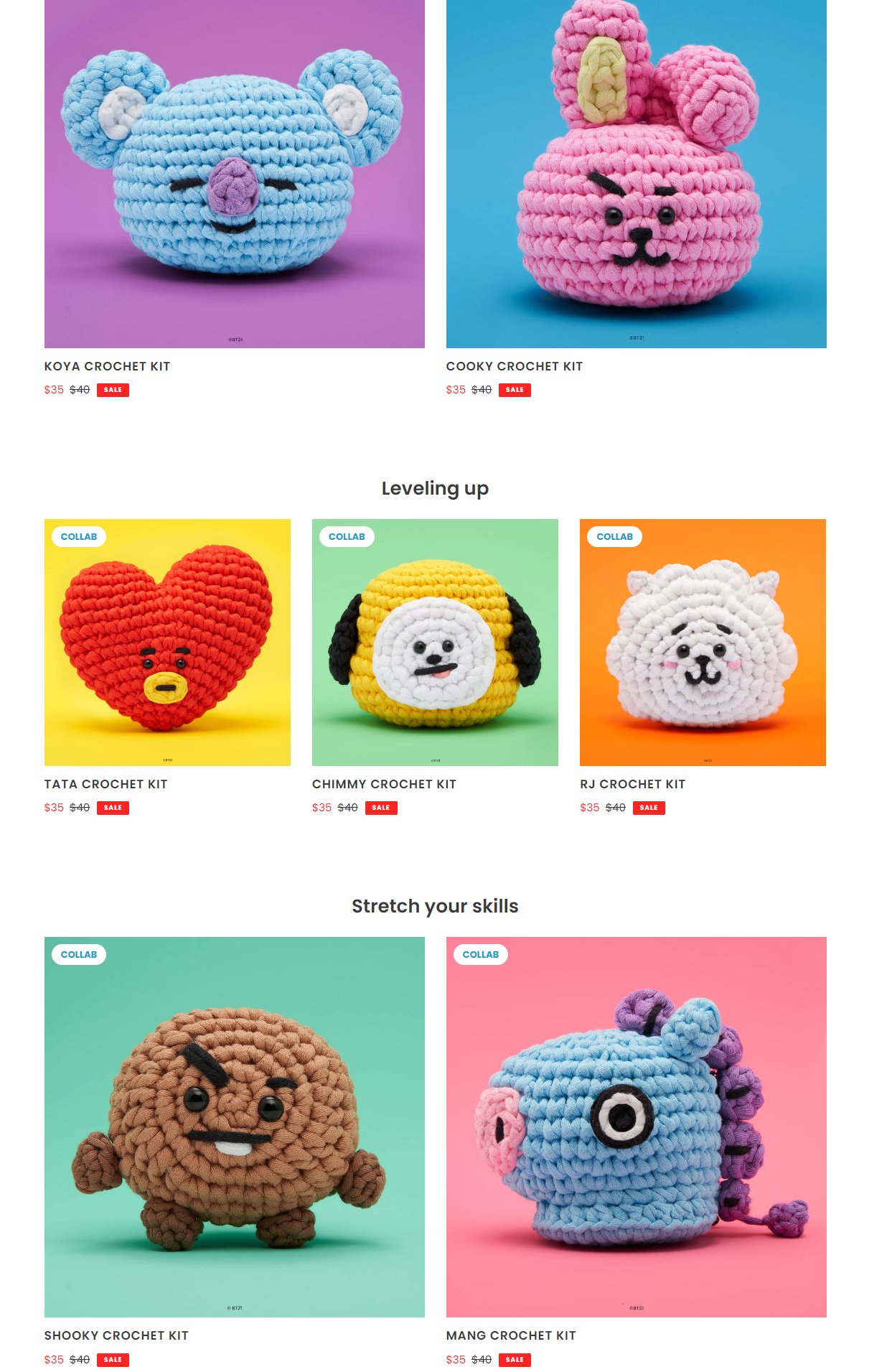 Koya From BT21 & the Woobles Collab Crochet Plushie 