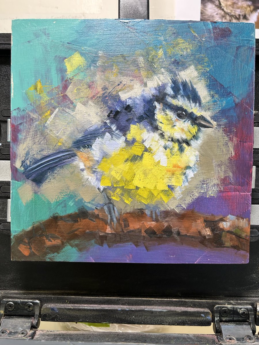 Little Emilio

Just needs his feet painting and the branch. Hurrah. 
#birds #birdart #painting #art