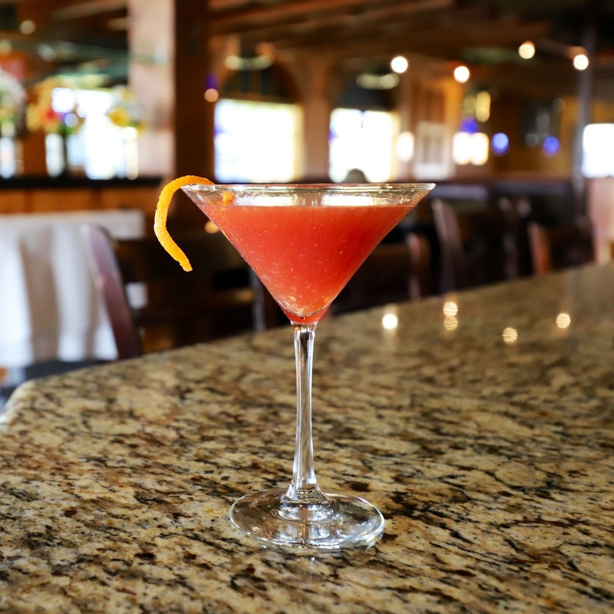 Have you tried our Blood Orange Cosmo? Made with Grey Goose Vodka, Orange Juice and Blood Orange, shaken and served with fresh orange.