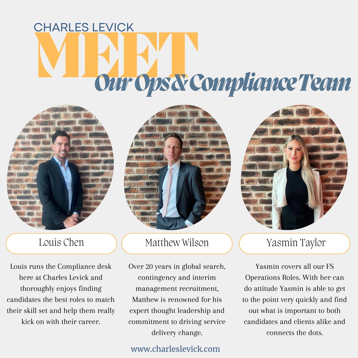 Charles Levick Ltd (@charleslevick) on Twitter photo Meet our Compliance & Operations team, headed up by our MD, Matthew. With Louis at the helm of our compliance desk and Yasmin working hard within FS Operations, this highly dedicated team take a consultative and professional approach to providing exceptional service
#meettheteam Meet our Compliance & Operations team, headed up by our MD, Matthew. With Louis at the helm of our compliance desk and Yasmin working hard within FS Operations, this highly dedicated team take a consultative and professional approach to providing exceptional service
#meettheteam