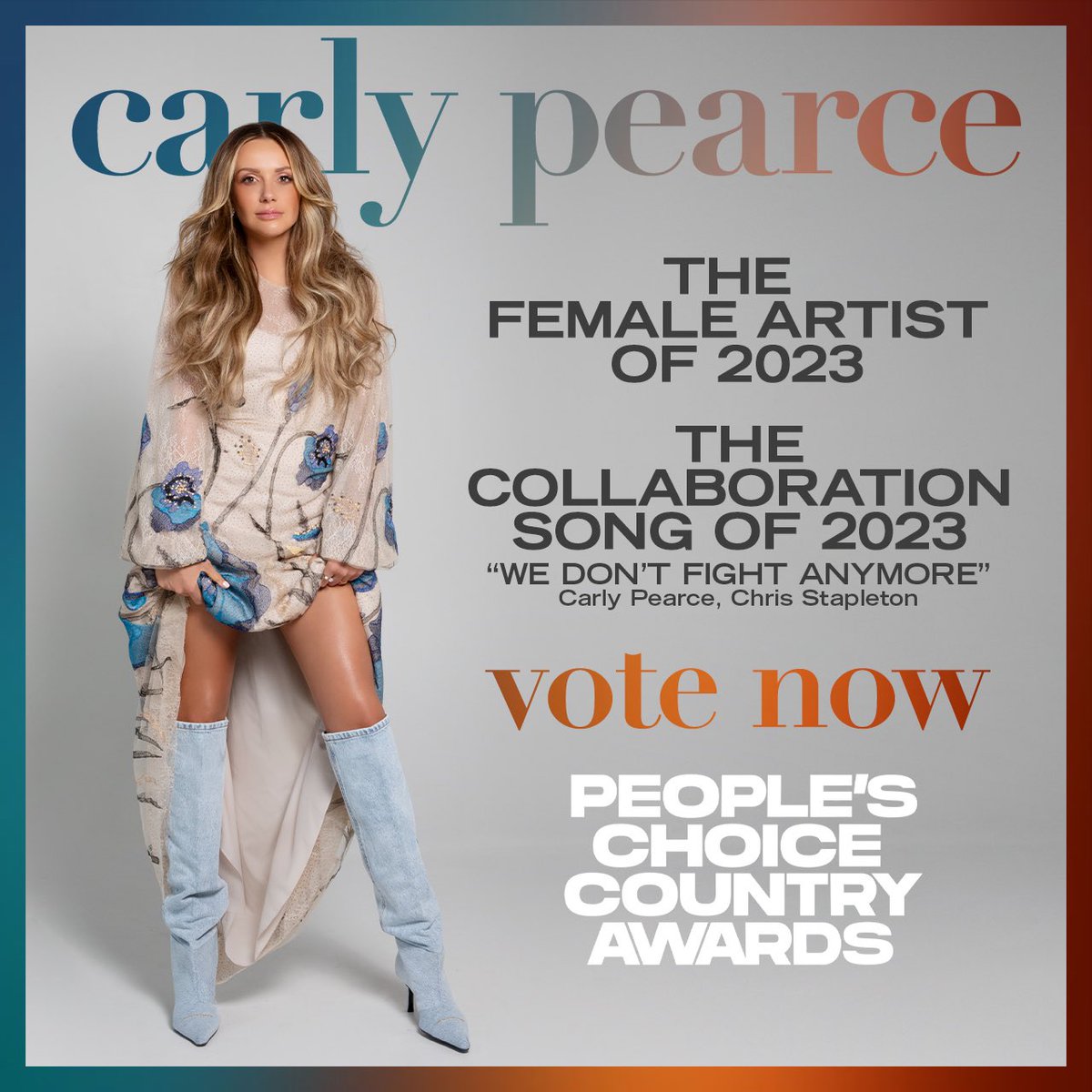 Congrats to our <a href="/peopleschoice/">People's Choice Country Awards</a> Country Awards nominees <a href="/blakeshelton/">Blake Shelton</a> and <a href="/carlypearce/">Carly Pearce</a>! Vote 1x per day, per method, per category, now until August 25! pcca.votenow.nbc.com