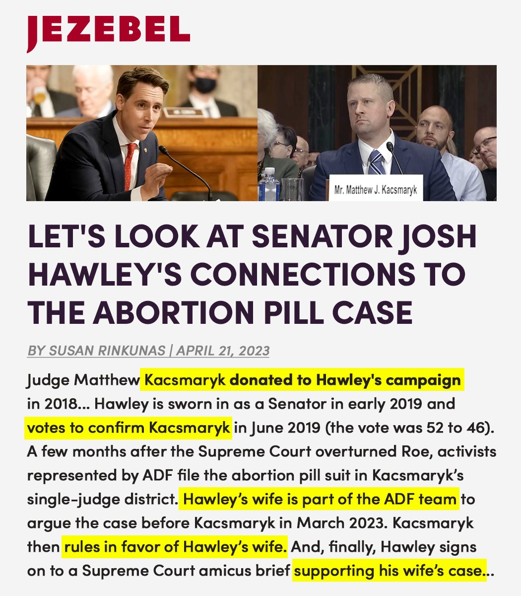 LucasKunceMO's tweet photo. Bullshit.

From backing Missouri's total abortion ban, to using his office to help his wife's case to ban abortion meds nationwide, abortion bans are the Hawley family business.

Now after the Ohio election, Josh is worried voters will punish him for it. He should be. https://t.co/C90MZ2joVC