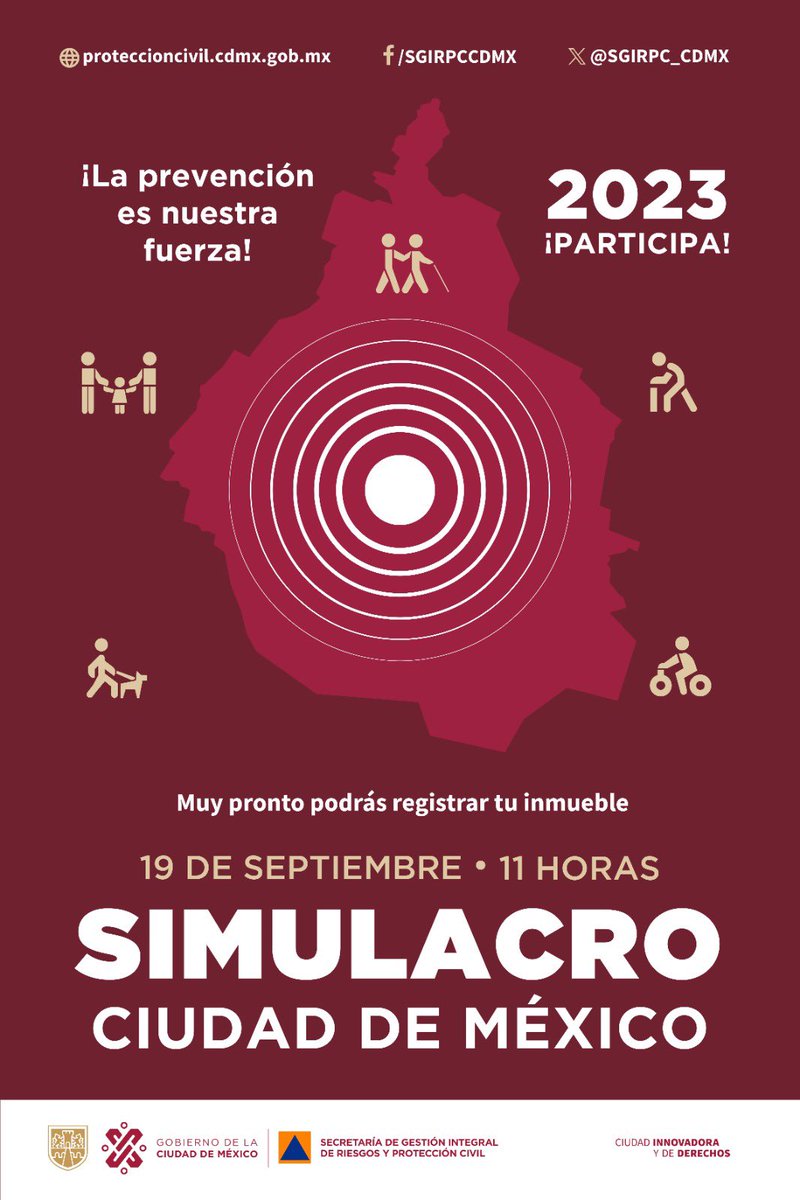 📢⚠️ Aviso importante:

El próximo 19 de septiembre a las 11:00 hrs, se realizará el 2do #SimulacroNacional del 2023.

La #AlertaSísmica se activará en todos sus medios de difusión.

¡Recuérdalo y participa!

#SASSLA