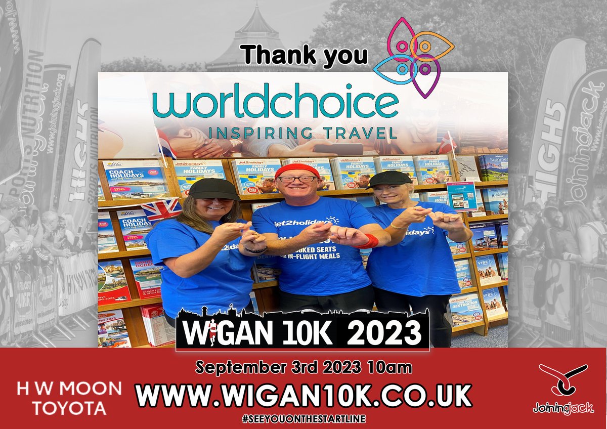 Big Saturday Shoutout to our lovely friends and new Associate sponsors for this years @HWMoonToyota @Wigan10K for @alljoinjack - @wigan_travel join us in saying Thank you... Register today for the Epic 11th @wigan10k here: wigan10k.co.uk #joinus #saturdayshoutout