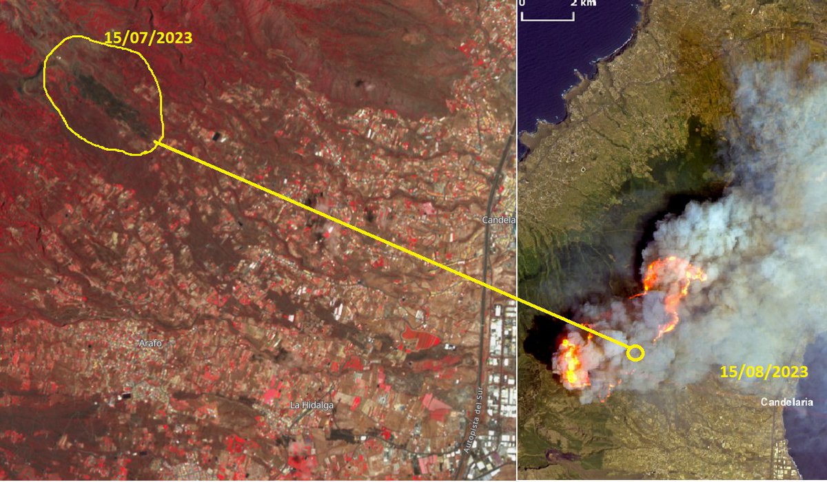 IncendiosFo's tweet photo. Antecedente de incendio de hace un mes georeferenciado #IFArafoCandelaria https://t.co/IwSGUMa9pm