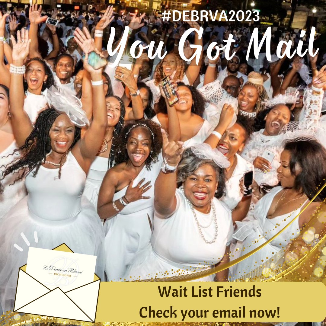 That moment of sheer delight that courses through your veins when you realize that you have secured your spot on this year's list for Diner en Blanc Richmond... brimming with excitement and anticipation.
Grab an invitation by joining the wait list linktr.ee/Dinerenblancrva
