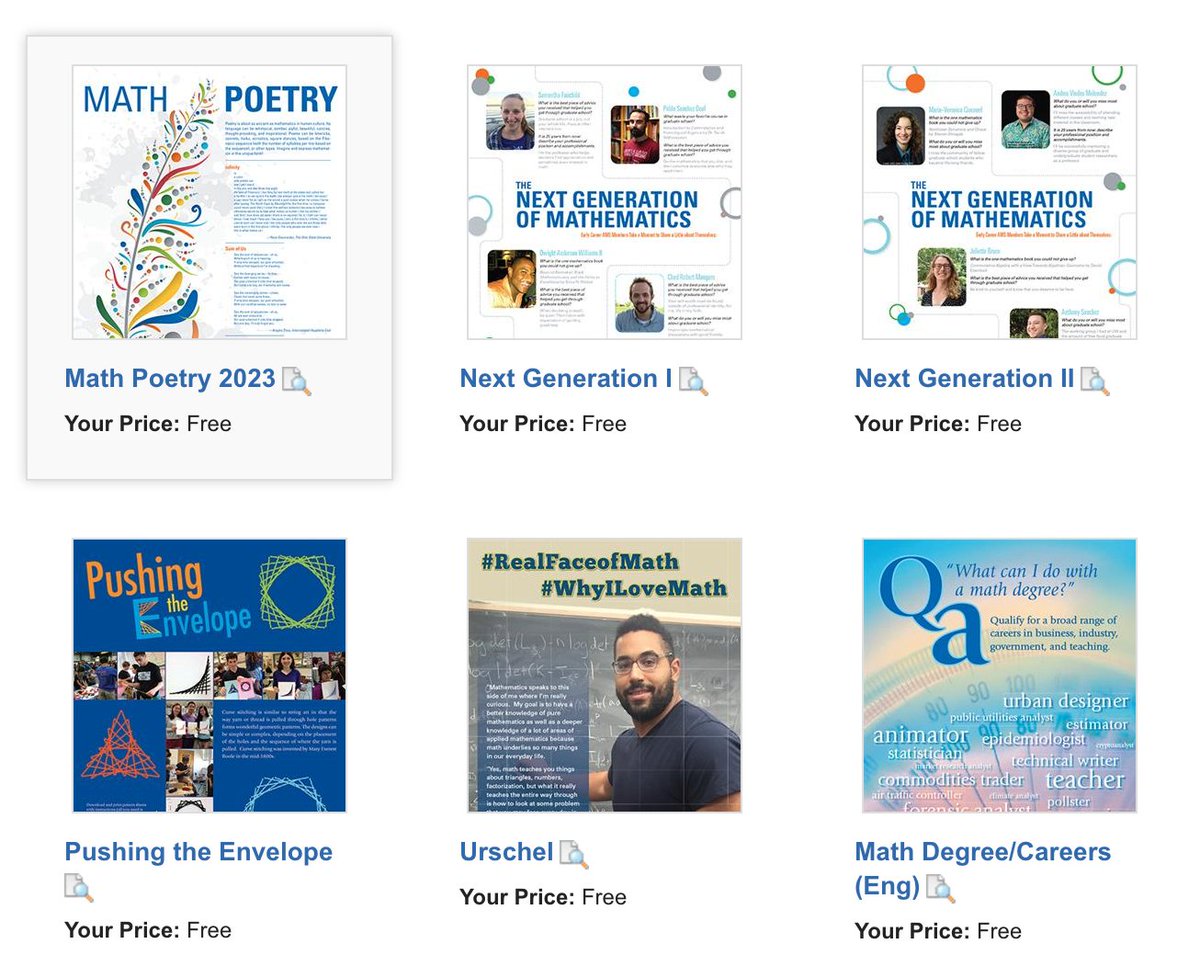 j_lanier's tweet photo. Hey math teachers:

As the new year gets up and running, just a reminder that the American Mathematical Society (@amermathsoc) will send you posters for your classroom for FREE.

Check them out and order them here!

https://t.co/NeaotUXKCO https://t.co/v2maLsxqKV