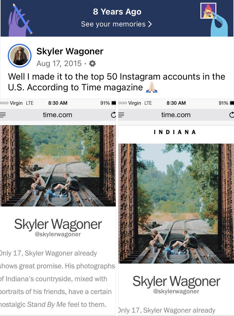 sswagonerr's tweet photo. 8 years ago 🤯 @TIME still a huge accomplishment that kickstarted my career. Been consistent with photography for 10+ years now. 
Remember to not give up on the passion you’re pursuing even if nothing happens within the first few years. Consistency = results. Keep going!! https://t.co/wt5wpw6WNX