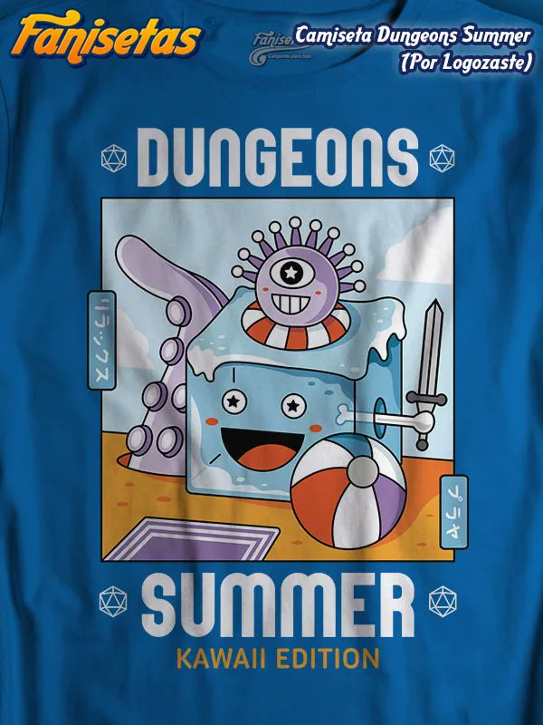 fanisetas's tweet photo. Dragones y mazmorras #summer #kawaii edition #camisetas #tees #tshirts #dungeonsndragons #dnd #verano #juegosdemesa #boardgames #fanisetas Ilustrado por @logozaste https://t.co/TicgyKRYaU https://t.co/exYu0liWEU