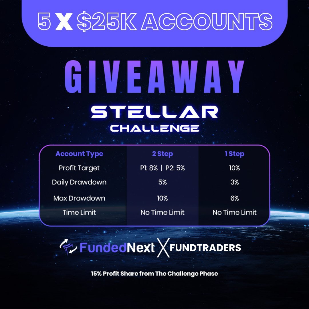 Winner Account **📢 5 X $25,000 STELLAR ACCOUNTS GIVEAWAY! 📢** @FundedNext THE BEST ...