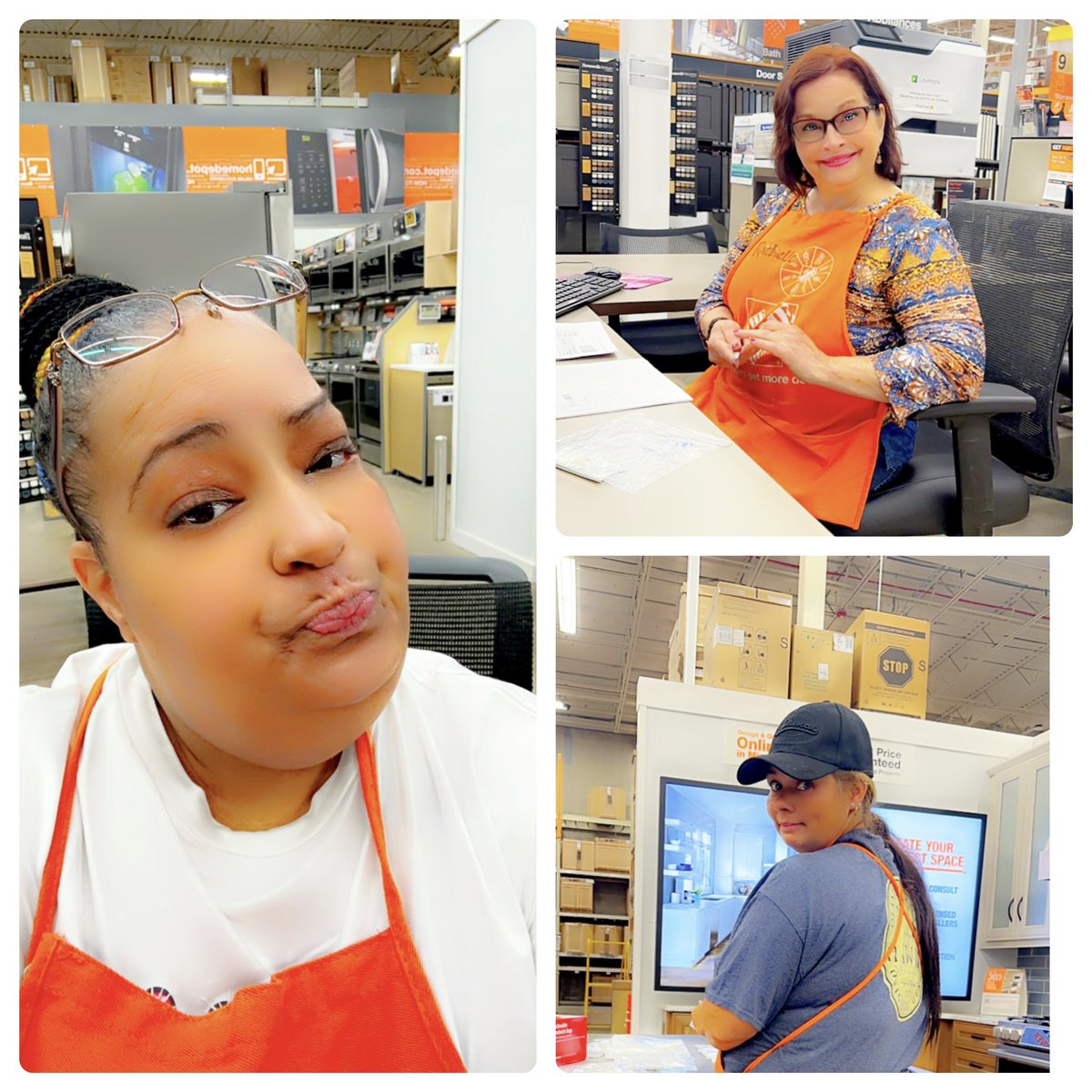 Afternoon from a couple of Ladies holding it down at HomeDepot #3856!! COS, Kitchen Designer, Appliance Specialist!!! Have A Wonderful Day!!