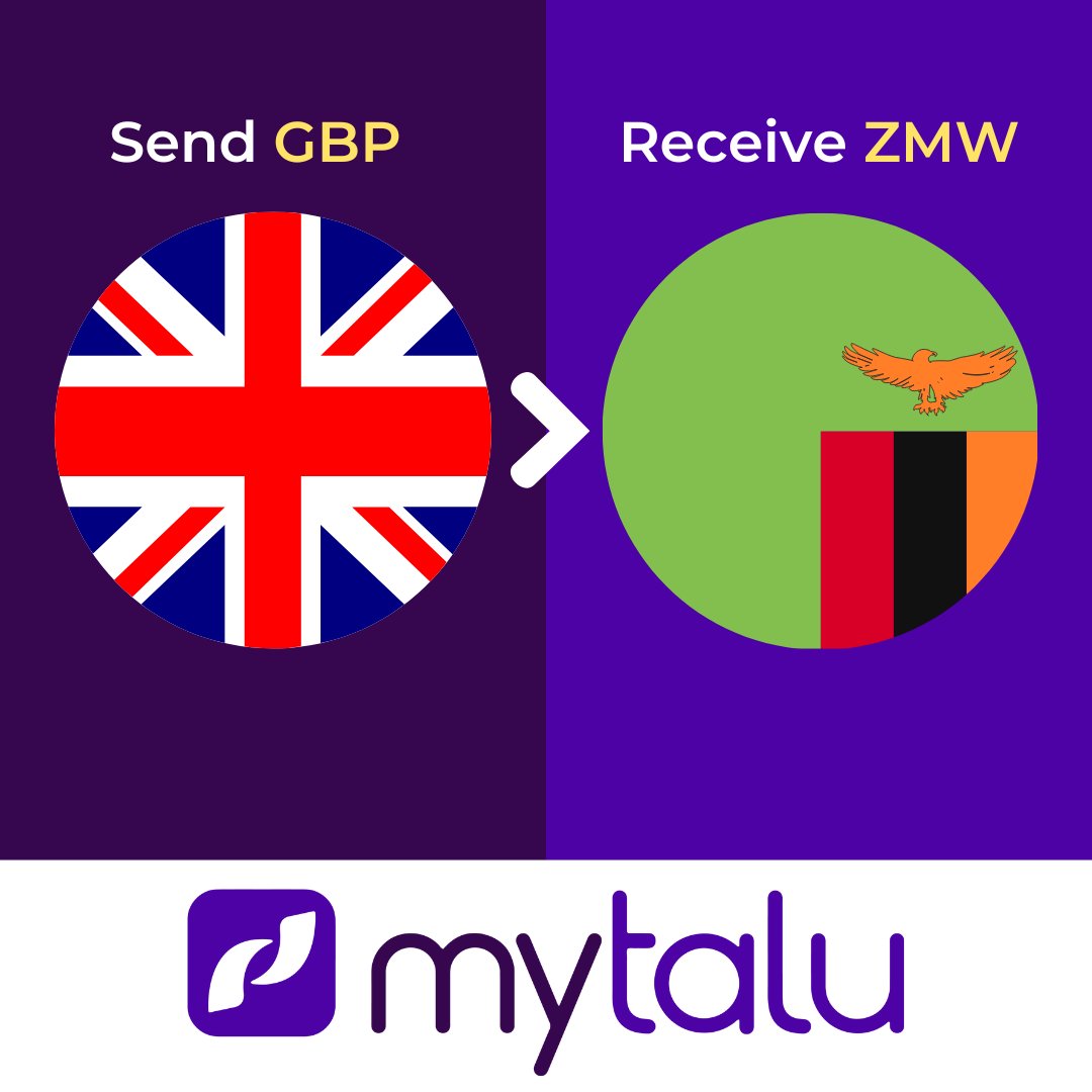 Need to transfer money to Zambia? Try out mytalu today 🇬🇧🇿🇲

#ZedTwitter #PROUDLYAFRICAN #DevelopZambiaFORUM #ZambiaRising
#GreenGrowthCompact #WeAreCopperQueens #gsbZambia #Fazfootball #Zambia #GerZam #DiasporaAfricana #DiasporaCommunity #NHS