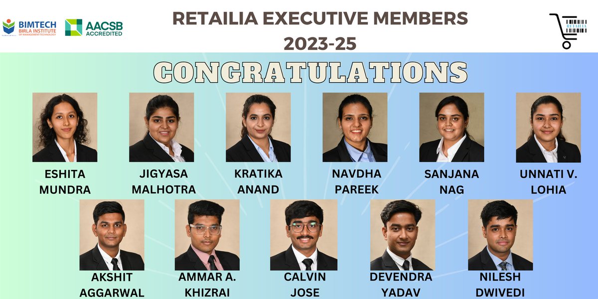 RetailiaBimtech's tweet photo. We're delighted to welcome the newest additions to Club Retailia, a dynamic group of individuals poised to elevate our collective journey to new heights.
Welcome to the Club Retailia family!

#newbeginningss #retail #BIMTECH #college #MBA #pgdm #retailmanagement #club https://t.co/E5Vf34CXjc