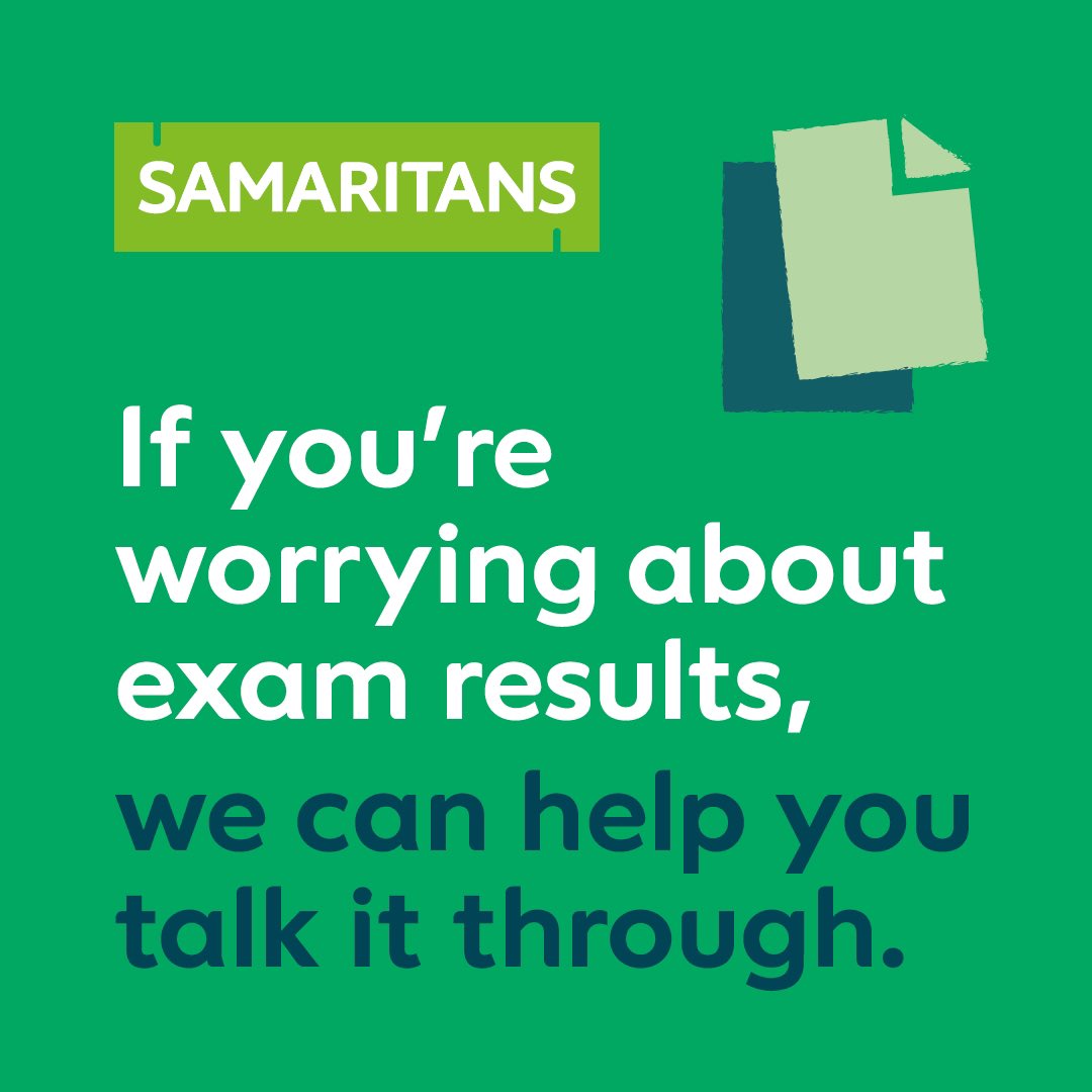 LutonSamaritans's tweet photo. How are you feeling about your exam results?   Sometimes talking to someone you don't know, really can help. #Freephone116123 #WeListen #YouAreNotAlone https://t.co/yKh5cVanxW