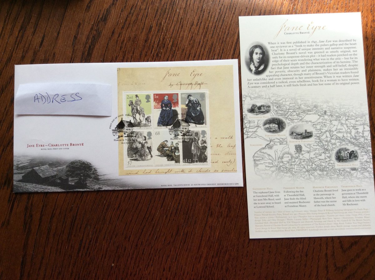 2005 Jane Eye First Day Covers. #janeeyre #charlottebronte #mrrochester #cometome #refectory #inspection #fdc #firstdaycover #firstdaycovers #stampcollectors #stampcollections #collectingstamps