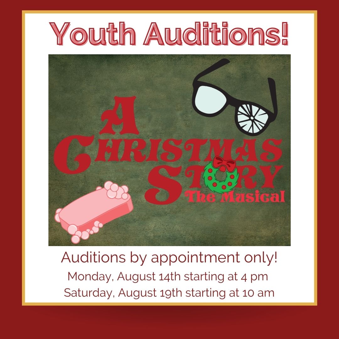 Did you miss auditions on Monday? No worries- there is one more day of youth auditions! 

Auditions for youth roles for A Christmas Story: The Musical! Auditions are by appointment only and can be made by calling 309-786-7733 x306.