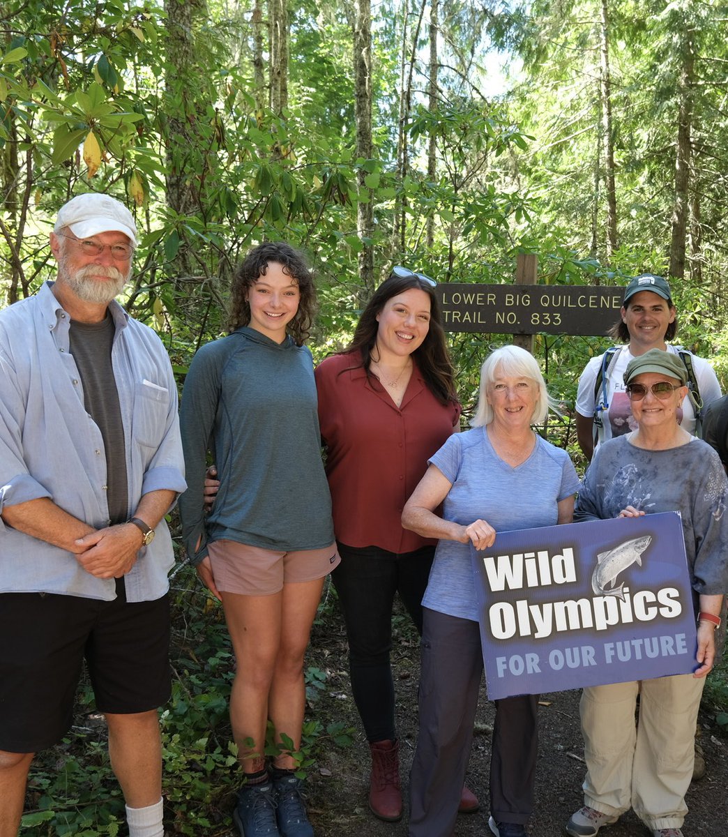 WildOlympics's tweet photo. Great @WildOlympics Campaign hike Tues with @PattyMurray in support of her &amp; @RepDerekKilmer’s #WildOlympics Act. Thank You Patty for fighting to protect our salmon streams. Chair Connie Gallant, Tim McNulty &amp; endorsing Port Townsend Councilwoman Aislinn Palmer joined too! https://t.co/sN3imeIGjA