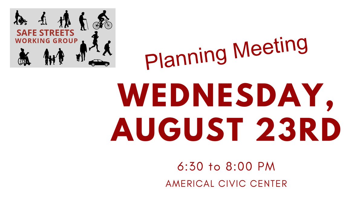 We invite anyone interested in getting involved with efforts to improve the safety of Wakefield streets for walkers and bikers (and rollers and runners) to our upcoming Planning Meeting, next Wed 8/23 at 6:30pm at Americal Civic Center. More at safestreetswakefield.com