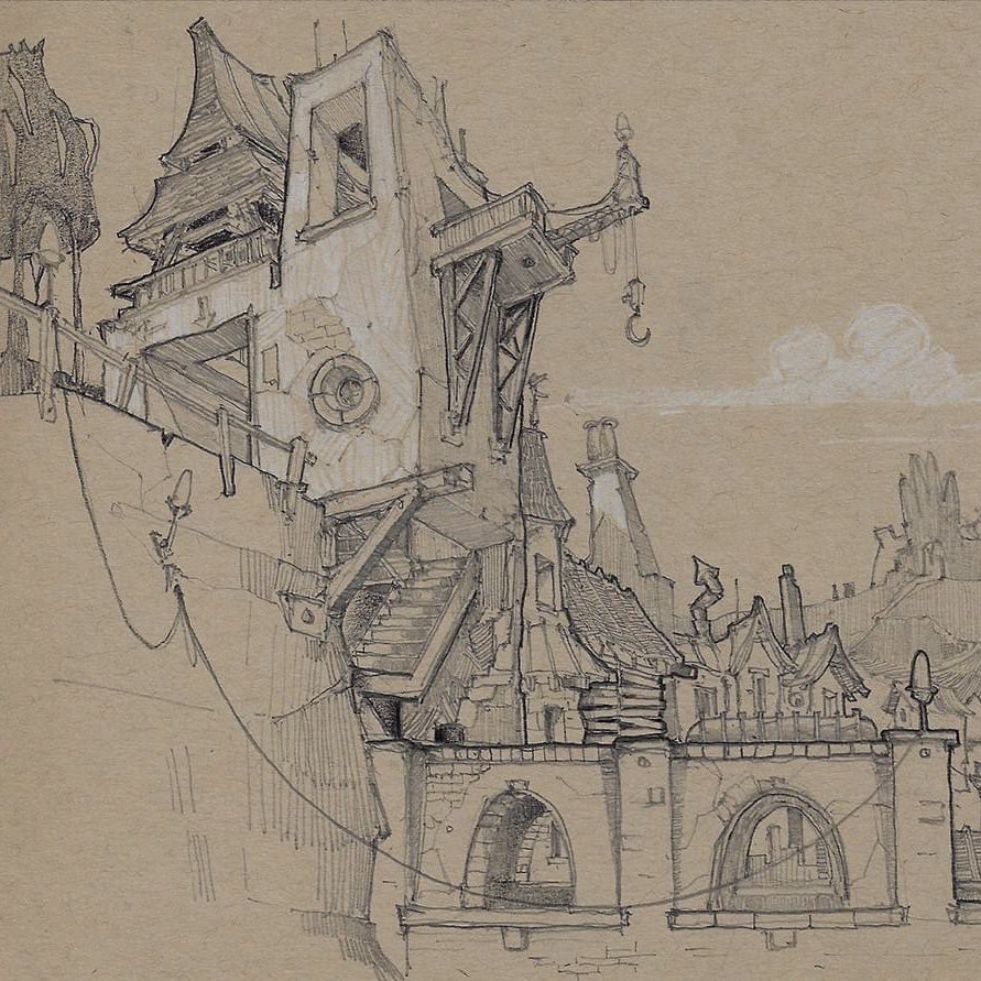 A #fantasy #architecture #sketch for #TBT 
.
.
.
.
.
#art #illustration #doodlebags #doodle #draw #drawing #sketching #nashville #nashvilleartist #nashvilleart #sketchesbyarchitects #pencildrawings