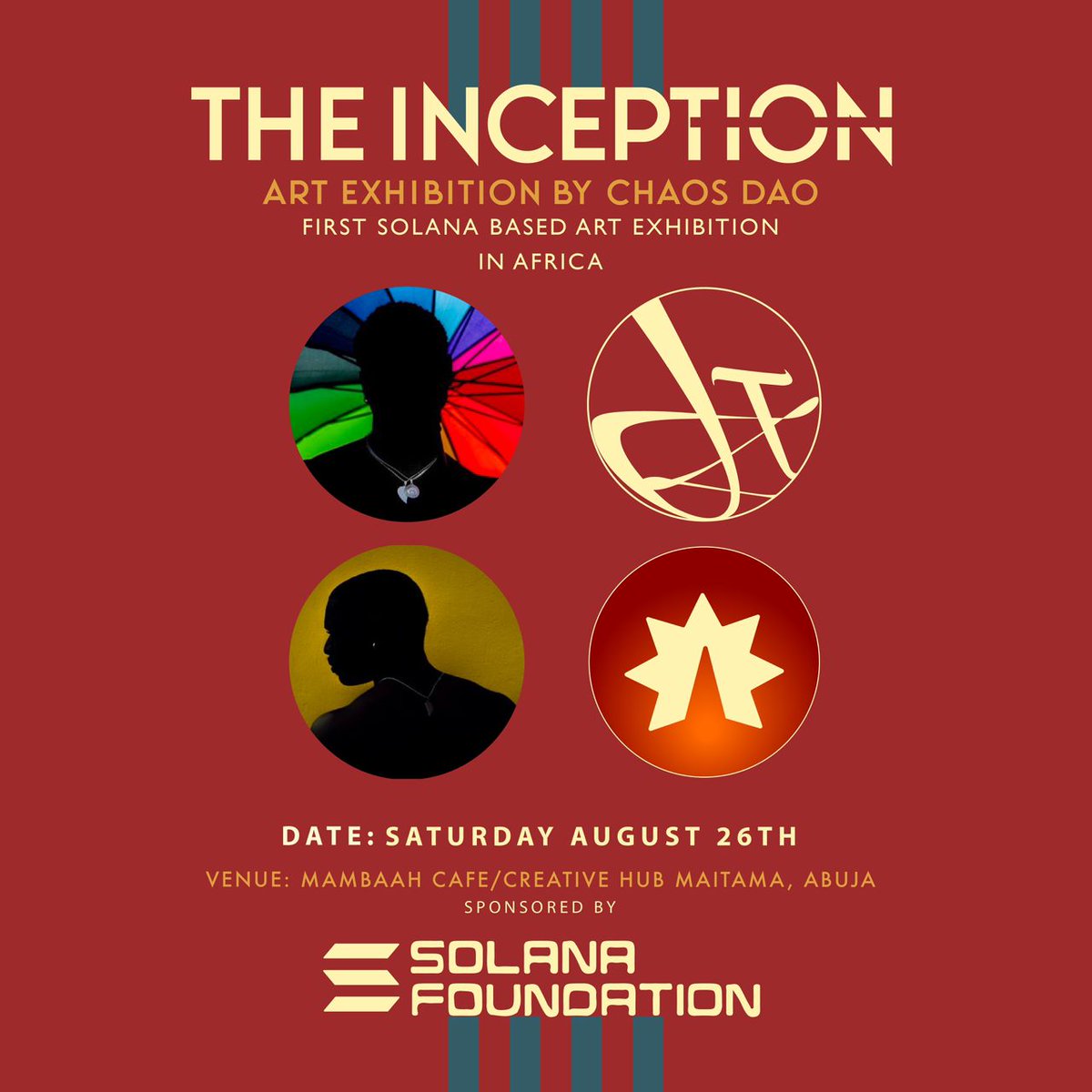 Uti_Casual's tweet photo. Hello Art Lovers,
We would be having first of it kind 
Solana Art 
THEME: THE INCEPTION 
VENUE: MAMBAAH CAFE/CREATIVE HUB MAITAMA, ABUJA
DATE: 26TH AUGUS, 2023 

#SolanaArt 
#THEINCEPTION 
#ARTEXHIBITION
#Imajigraphy
For more about the venue and about the event @imajigraphy https://t.co/Rof4LS0WMN
