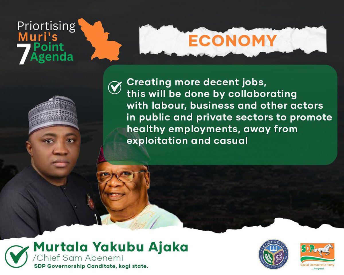bunyamin_adam's tweet photo. Muri plans on Kogi Economy when he Become the Governor of kogi state.
#VOTESDP
#VOTEMURISAM https://t.co/iY0OsZDrqG