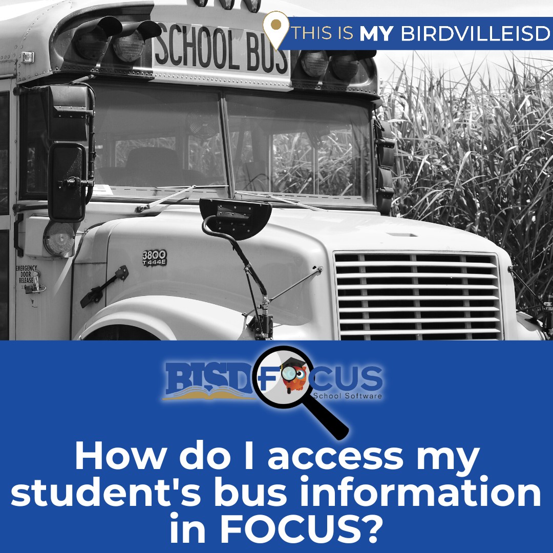 🚍🚍How do I access my student's bus information in FOCUS?🚍🚍

Click here to learn how: birdvilleschools.net/Page/70319
