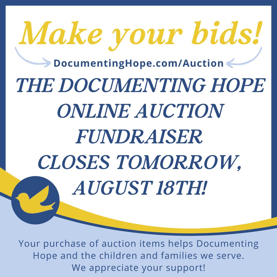 DocumentingHope's tweet photo. 🔗 Visit https://t.co/DgjeS9hs94 today to learn more and make your bids!⁠ Bidding is open until tomorrow, August 18th, 2023.⁠ Thank you for your continued support of our mission to change children's lives! 💛⁠

#charityauction @SabinehazanMD @BethLambert2  #documentinghope https://t.co/Ptb321EMfL