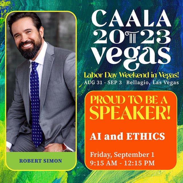 planetfunbob's tweet photo. Are you heading to CAALA Vegas 2023? Don't miss the Ethics panel, where I'll be presenting on The Future of the Law and the Ethics of A.I.
Fri Sep 1, 9:15am - 12:15pm
Bellagio, Monet 3/4
Link in bio to register!
.
.
.
#bobsimon #caala #lawyers #ai #ethics https://t.co/okAVHBXYPc