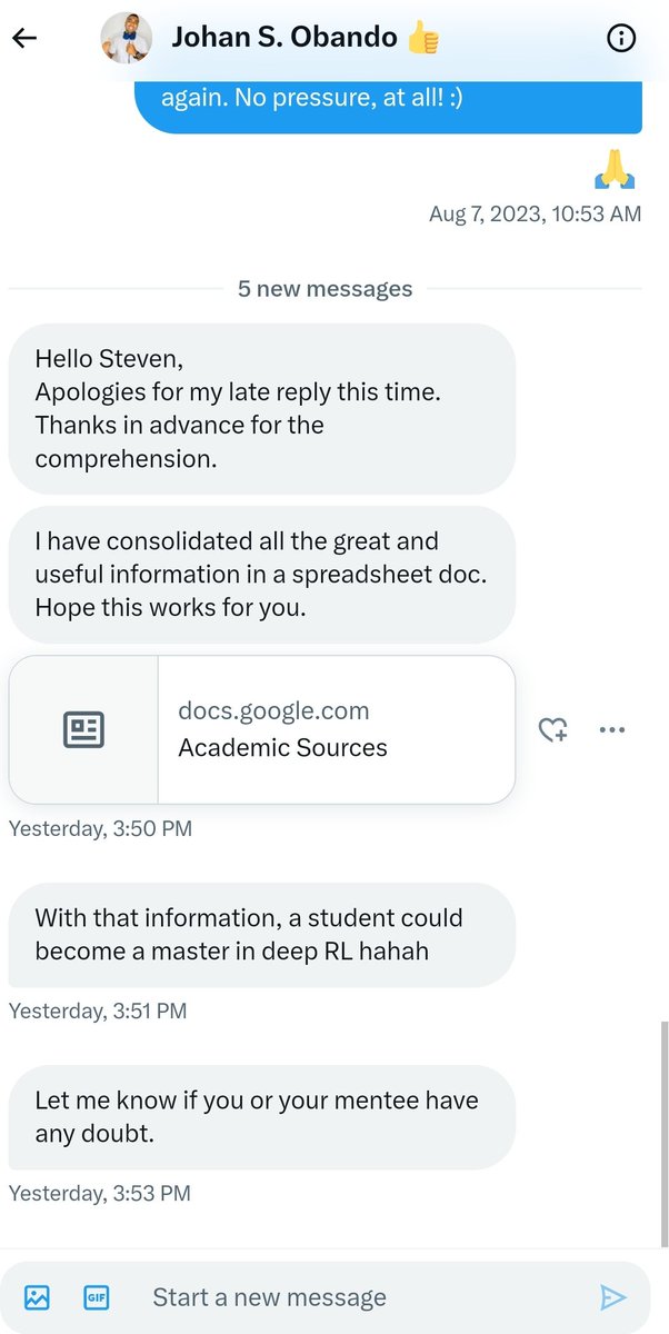 My student is interested in Reinforcement learning, and <a href="/johanobandoc/">Johan Obando-Ceron 👍🏽</a> (<a href="/Mila_Quebec/">Mila - Institut québécois d'IA</a> and Google Brain) was kind enough to create a list of resources for her. I find the list quite thorough, so I'm making it public.

If "machine learning for robots" interests you, you'd like this!
